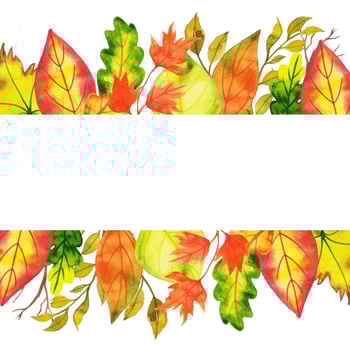 Watercolor Autumn Leaves Frame vector