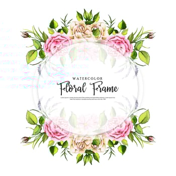 Watercolor Floral Frame vector