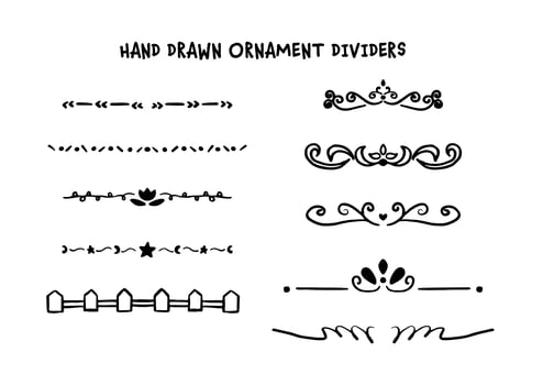 Hand drawn dividers set vector