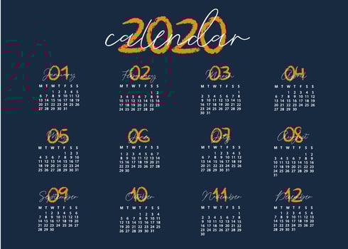 Blue and Creative Calendar Template  vector