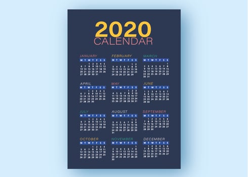 Blue Calendar Business Template  vector