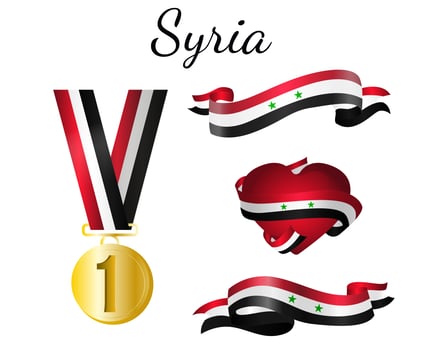 Syria Medal Flag vector