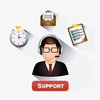 Male web 2.0 Customer service support agent vector