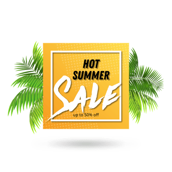 Tropical hot summer sale banner design template vector