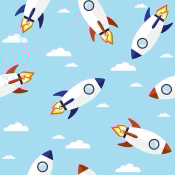 Rocket seamless pattern vector