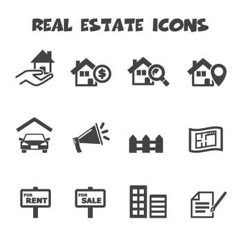 real estate icons vector