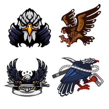 Eagle, Set of mascot logo vector