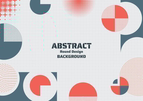 Abstract round design background modern shape design and halftones vector