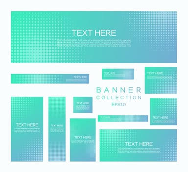 Modern banners minimal halftone style colorful gradient vector