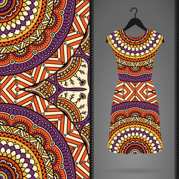 Seamless pattern with dress vector