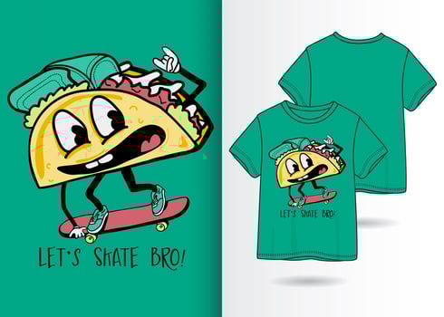 Hand drawn cute pizza t shirt design vector