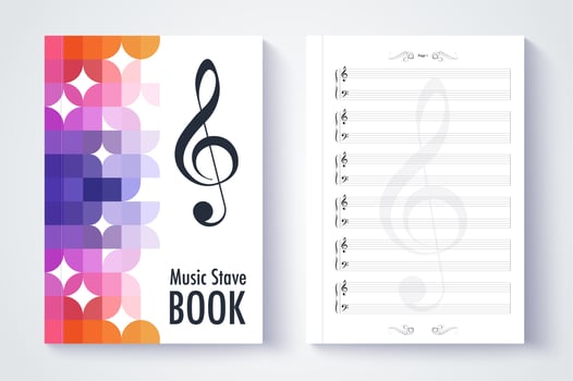 Music stave template vector