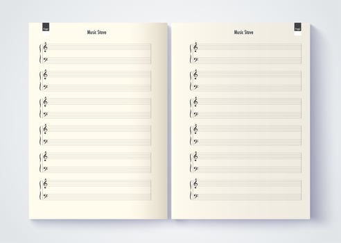Blank Music stave template vector