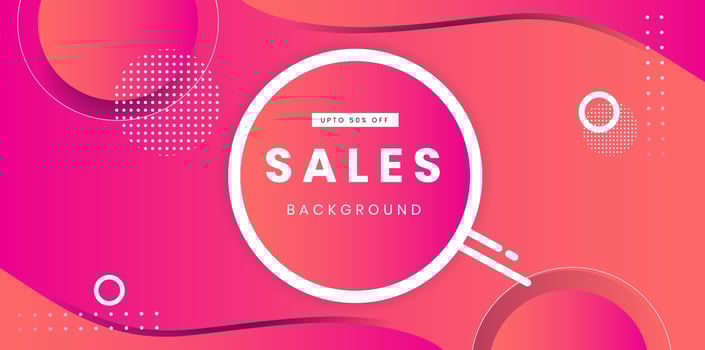 Geometric pink and coral wave sale background vector