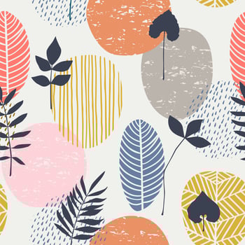Abstract autumn seamless pattern with leaves vector