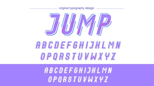 Purple Angled Italic  Action Typography vector