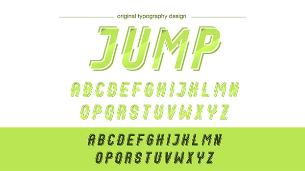 Neon Green Action Typography vector