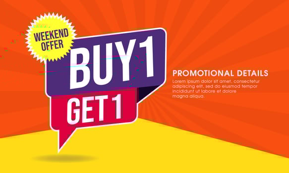 Buy 1 Get 1 Sale Poster vector