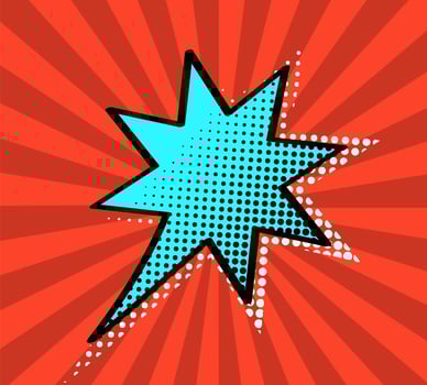 Comic pop art style blank star vector