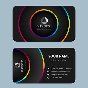 Black Modern Colorful Business Card vector