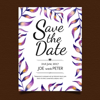 Watercolor Floral Menu Card vector