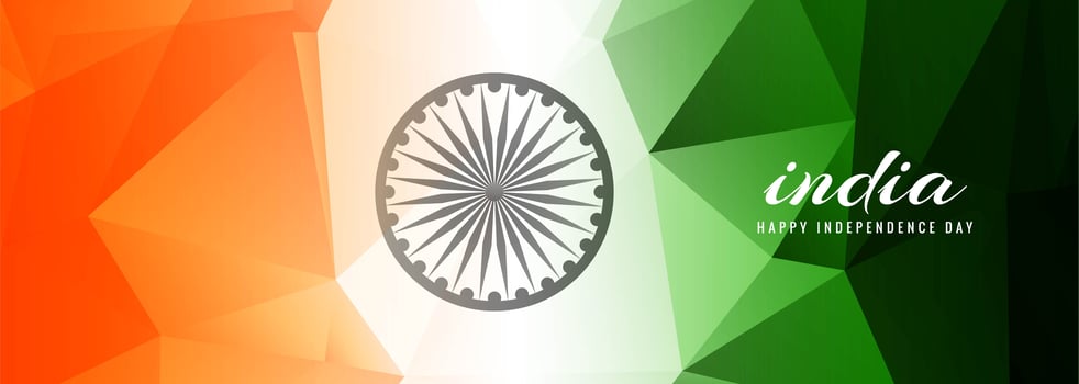 Geometric Indian Independence Day Flag vector