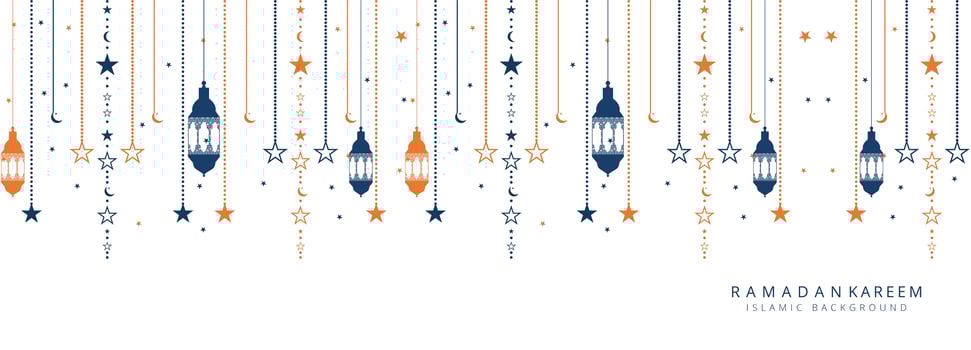 Ramadan Kareem elegant lights banner  vector