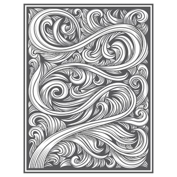 Carved wood effect twisting leaf pattern vector