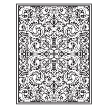 Ornate botanical hand drawn effect pattern vector