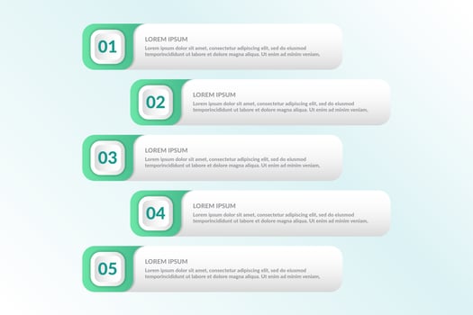 list Infographic design with 5 lists for business concept vector