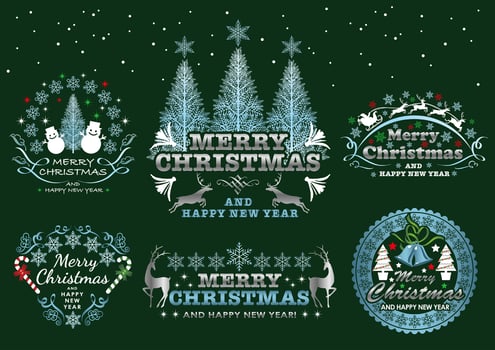 Set of Christmas emblems vector