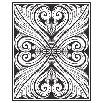 Ornate botanical swirl heart pattern  vector
