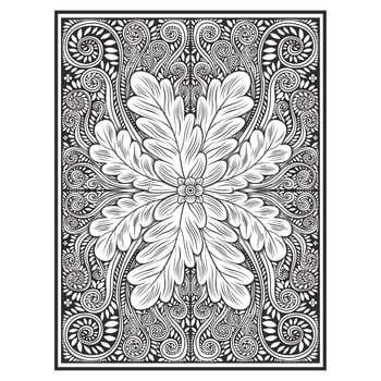 Floral vertical wood carved effect pattern  vector