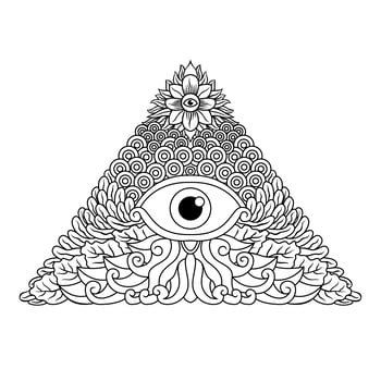 Third mystical eye spiritual illuminati emblem  vector
