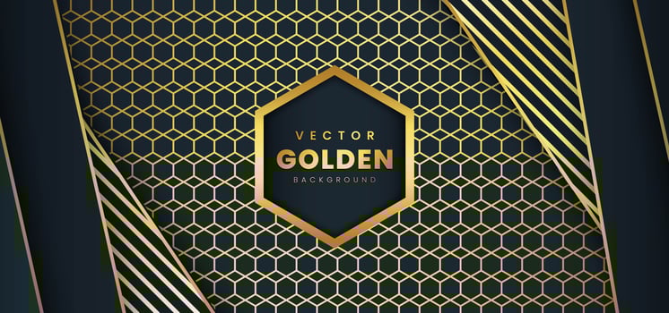 Luxury background with stripes and golden pattern vector