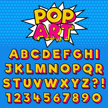 Pop Art Style Typography Set vector