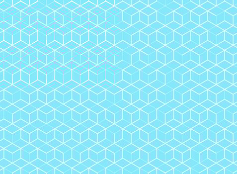 Abstract cube pattern on blue background vector