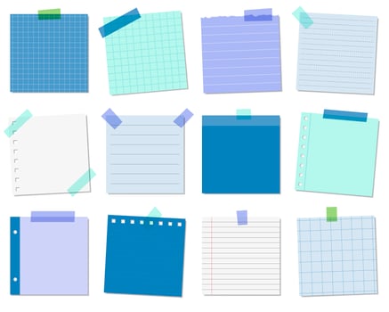 Blue sticky notes  vector