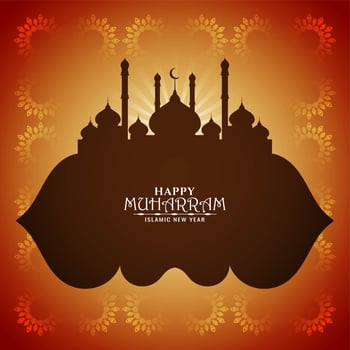 Islamic new year Happy Muharran card vector