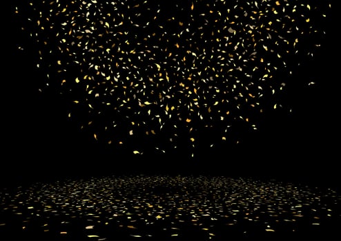 Gold confetti background vector