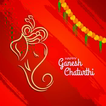 Ganesh Chaturthi bright red abstract background vector