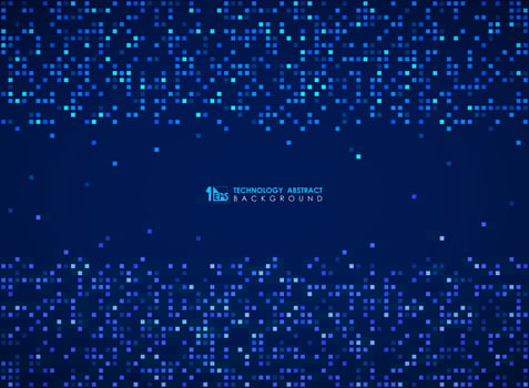 Modern blue square grid bit pattern  vector