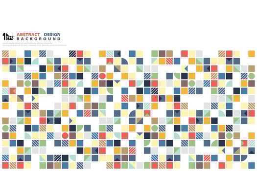 Abstract colorful geometric shape mosaic pattern vector