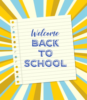 Notebook paper Welcome Back to school poster  vector