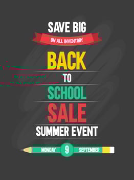 Save Big Back to school sale poster  vector