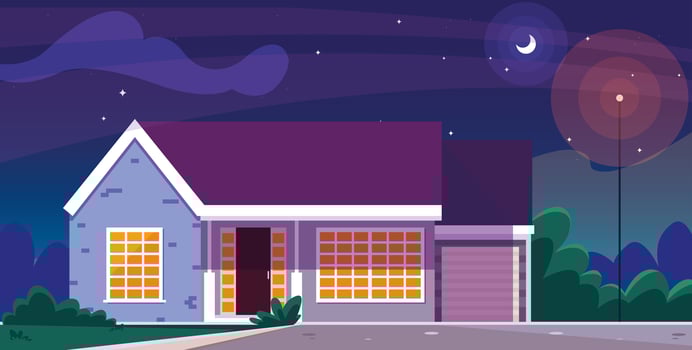 house building facade with nightscape vector