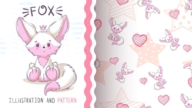 Cute teddy fox  vector