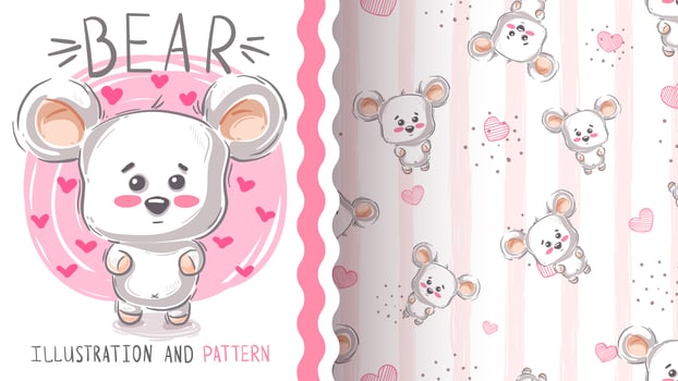 Cute polar bear  vector