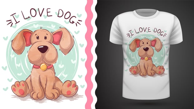 Dog puppy - idea for print t-shirt vector