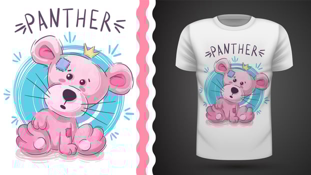 Pink panther - idea for print t-shirt vector